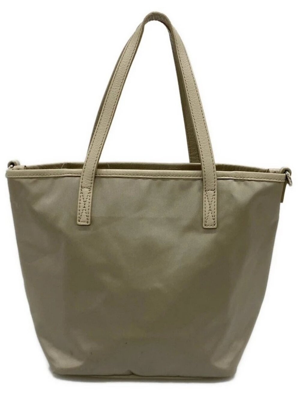 russet Gray Nylon Leather Tote Bag